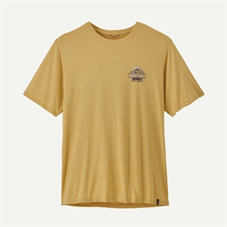 Patagonia Mens Cap Cool Daily Shirt - Great Waves limestone yellow front